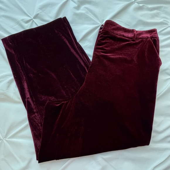 THE PORTER COLLECTIVE  Guidara velvet pants, burgundy color, size 1X. NWOT - Picture 1 of 11